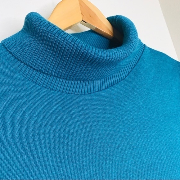 Bcx Teal Short Sleeve Turtleneck Tunic Sweater - Picture 6 of 8